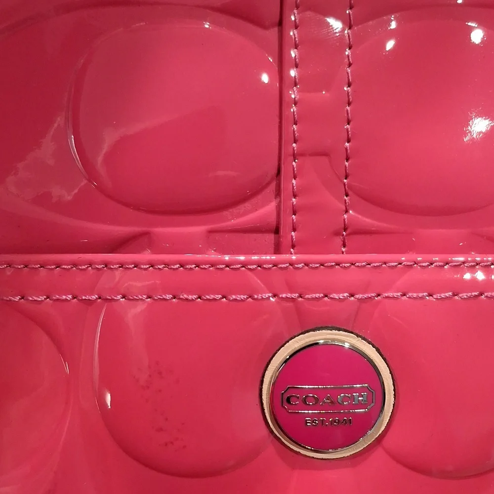 Coach Pink Patent Leather Tote Bag Darena
